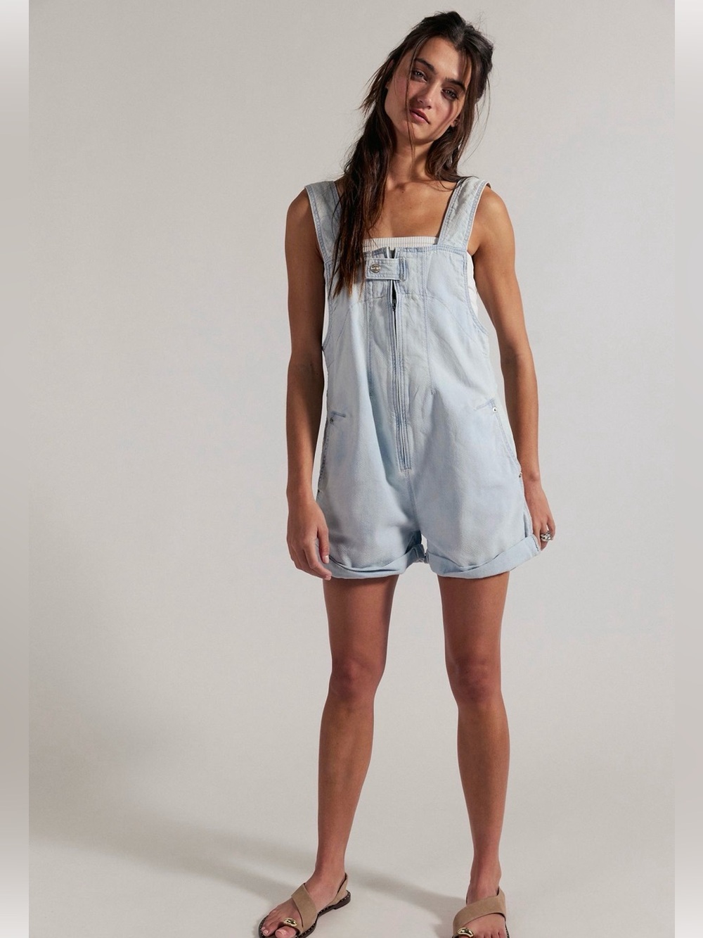 Free People Jude Short Overalls
Light Wash Denim Short Overalls for Women